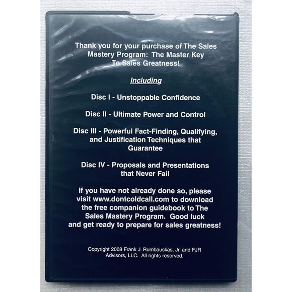 The Sales Mastery Program Key To Sales Greatness Frank J Rumbauskas, Jr. - Picture 2 of 2